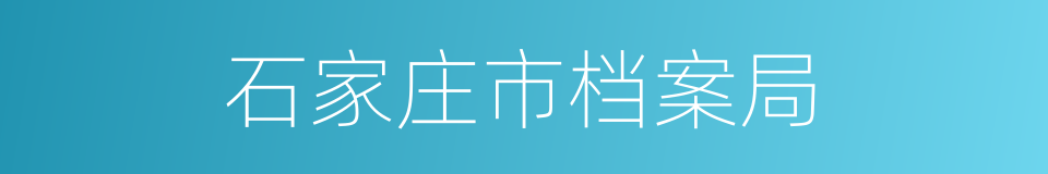 石家庄市档案局的同义词