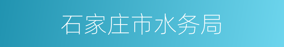 石家庄市水务局的同义词