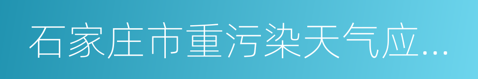 石家庄市重污染天气应急预案的同义词