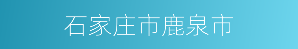 石家庄市鹿泉市的同义词