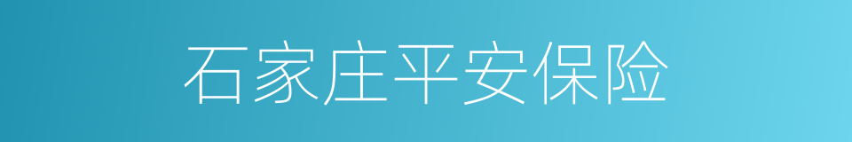 石家庄平安保险的同义词