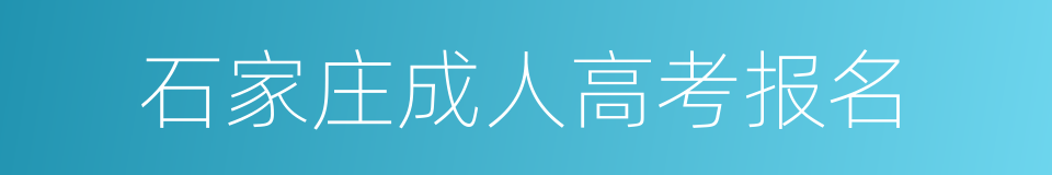 石家庄成人高考报名的同义词