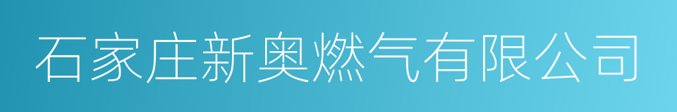 石家庄新奥燃气有限公司的同义词