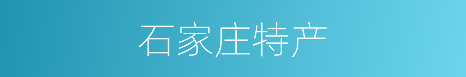 石家庄特产的同义词