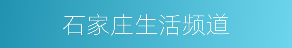 石家庄生活频道的同义词