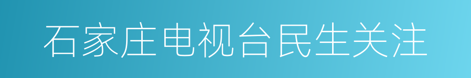 石家庄电视台民生关注的同义词