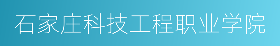 石家庄科技工程职业学院的同义词