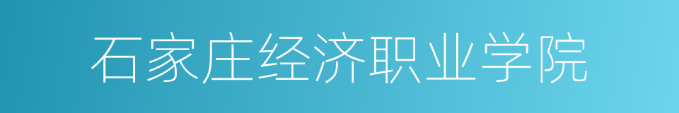 石家庄经济职业学院的同义词