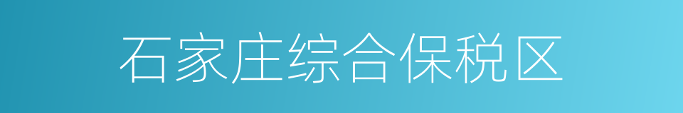 石家庄综合保税区的同义词