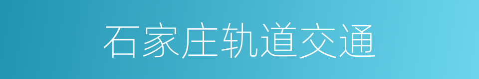 石家庄轨道交通的同义词