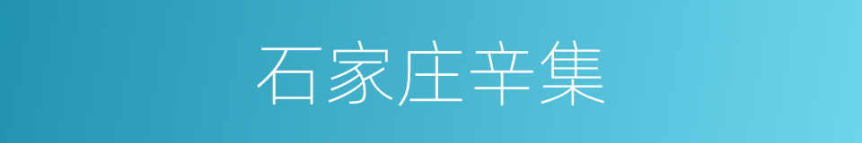 石家庄辛集的同义词