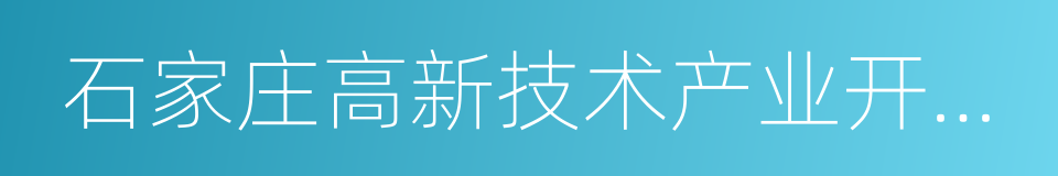 石家庄高新技术产业开发区的同义词