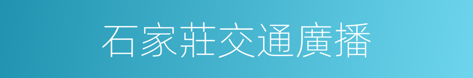 石家莊交通廣播的同義詞