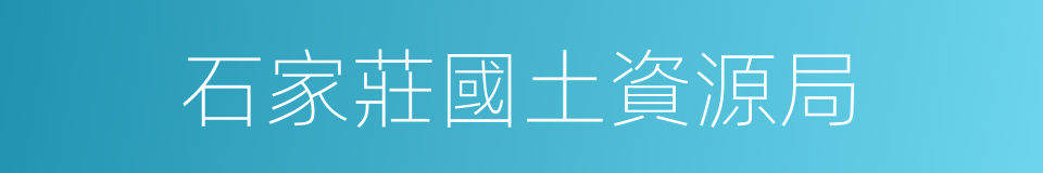 石家莊國土資源局的同義詞