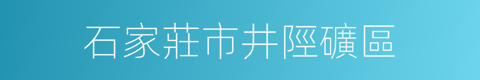 石家莊市井陘礦區的同義詞