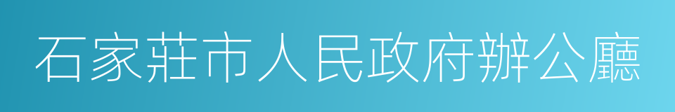 石家莊市人民政府辦公廳的同義詞