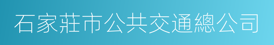 石家莊市公共交通總公司的同義詞