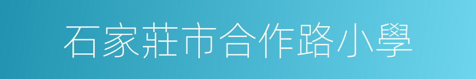 石家莊市合作路小學的同義詞