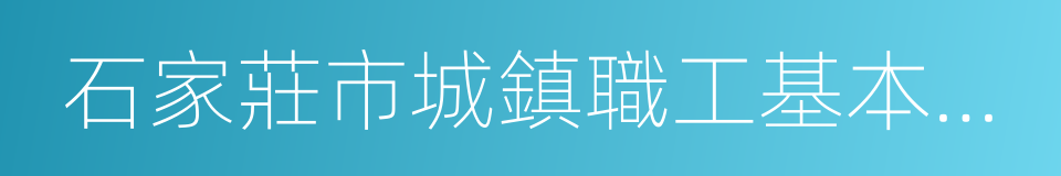 石家莊市城鎮職工基本醫療保險實施辦法的同義詞