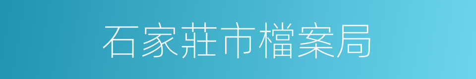 石家莊市檔案局的同義詞