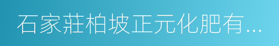 石家莊柏坡正元化肥有限公司的同義詞