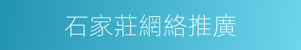 石家莊網絡推廣的同義詞