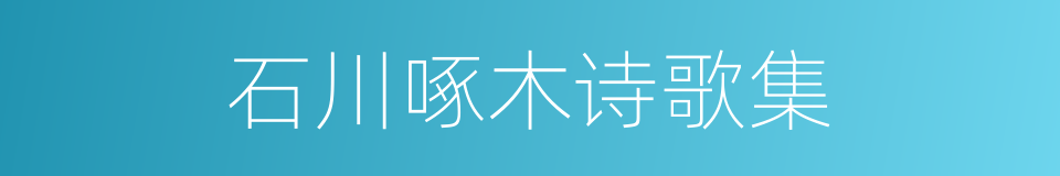 石川啄木诗歌集的同义词