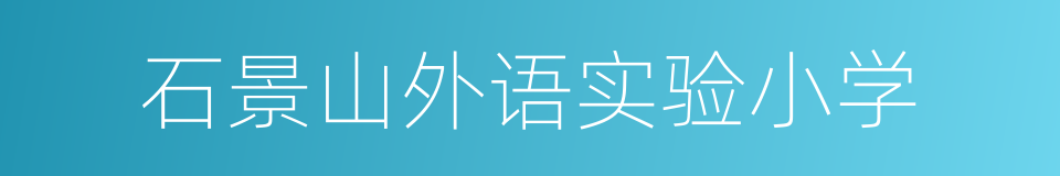 石景山外语实验小学的同义词