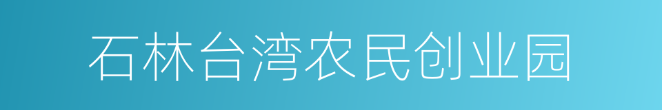 石林台湾农民创业园的同义词