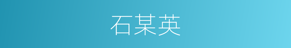 石某英的同义词