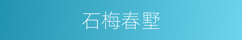 石梅春墅的同义词