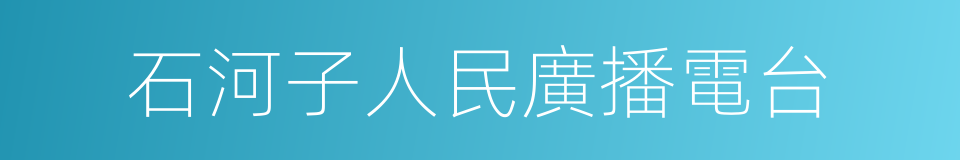 石河子人民廣播電台的同義詞