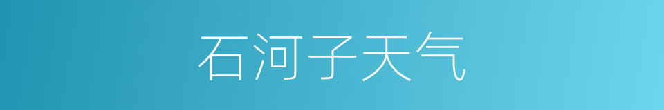 石河子天气的同义词