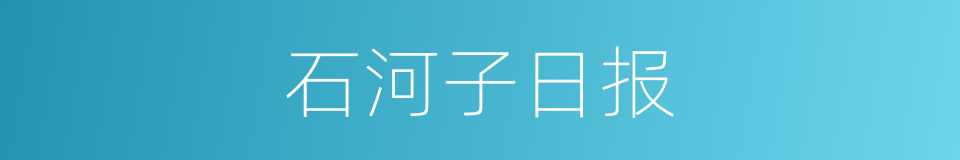 石河子日报的同义词