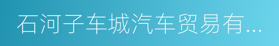 石河子车城汽车贸易有限公司的同义词