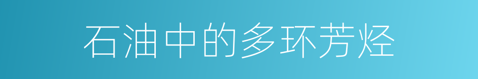 石油中的多环芳烃的同义词