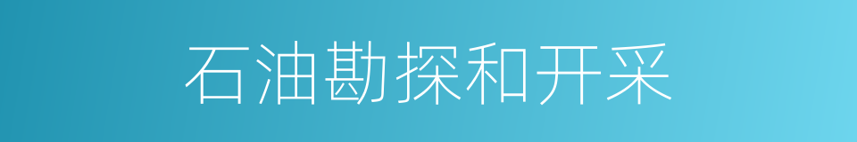 石油勘探和开采的同义词