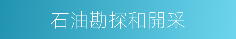 石油勘探和開采的同義詞