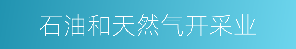 石油和天然气开采业的同义词