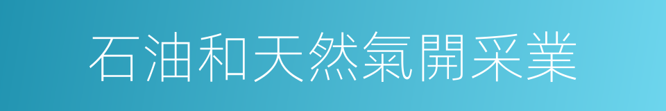 石油和天然氣開采業的同義詞