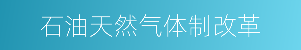 石油天然气体制改革的同义词