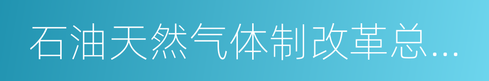 石油天然气体制改革总体方案的同义词