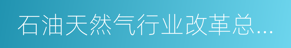 石油天然气行业改革总体方案的同义词