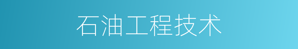 石油工程技术的同义词