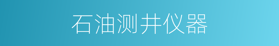 石油测井仪器的同义词