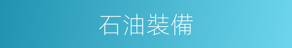 石油裝備的同義詞