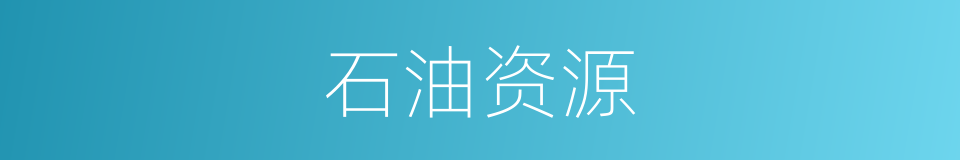 石油资源的同义词