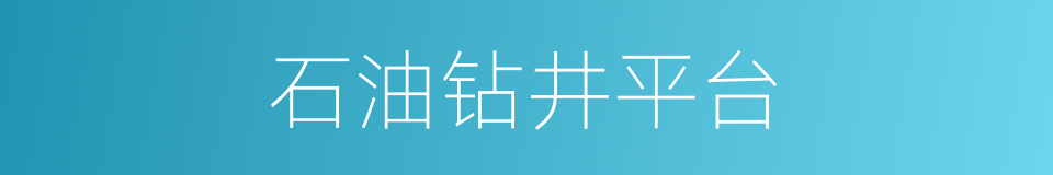 石油钻井平台的同义词