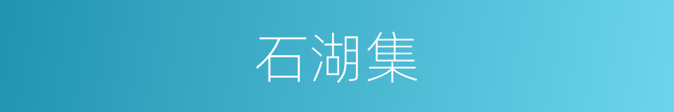 石湖集的同义词