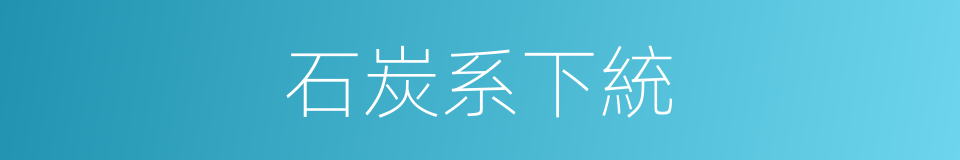 石炭系下統的同義詞